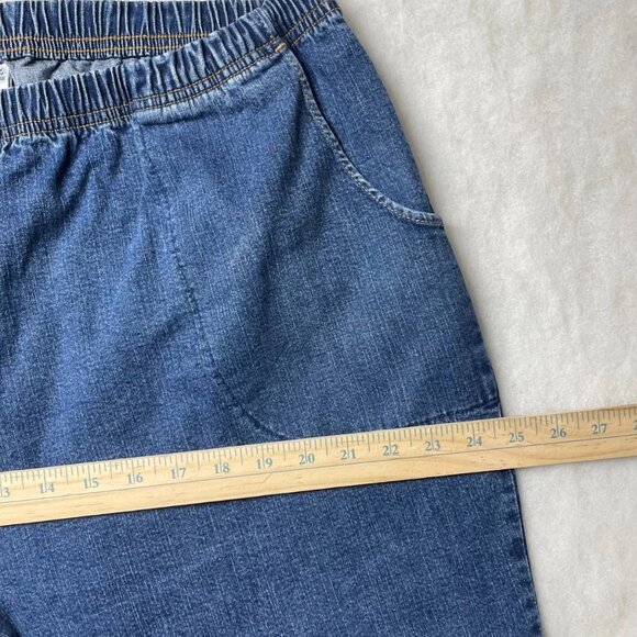 Croft & Barrow Womens Denim Blue High Rise Stretch Pull On Straight Jeans Sz 3X - Picture 6 of 9